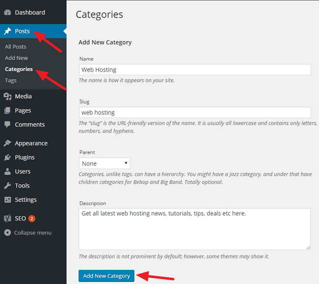 9 Things To Do After Installing WordPress - Categories